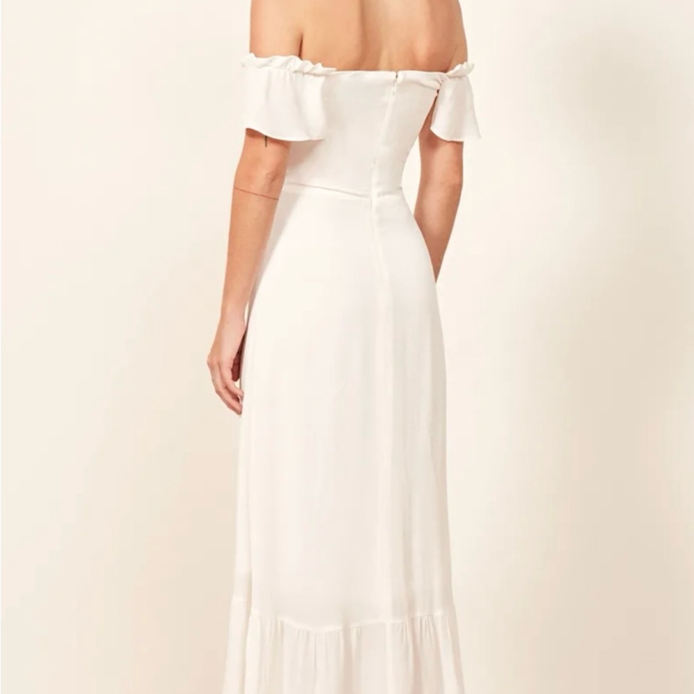 Reformation Butterfly Dress in Cream Strapless Off-the-Shoulder - Picture 4 of 9